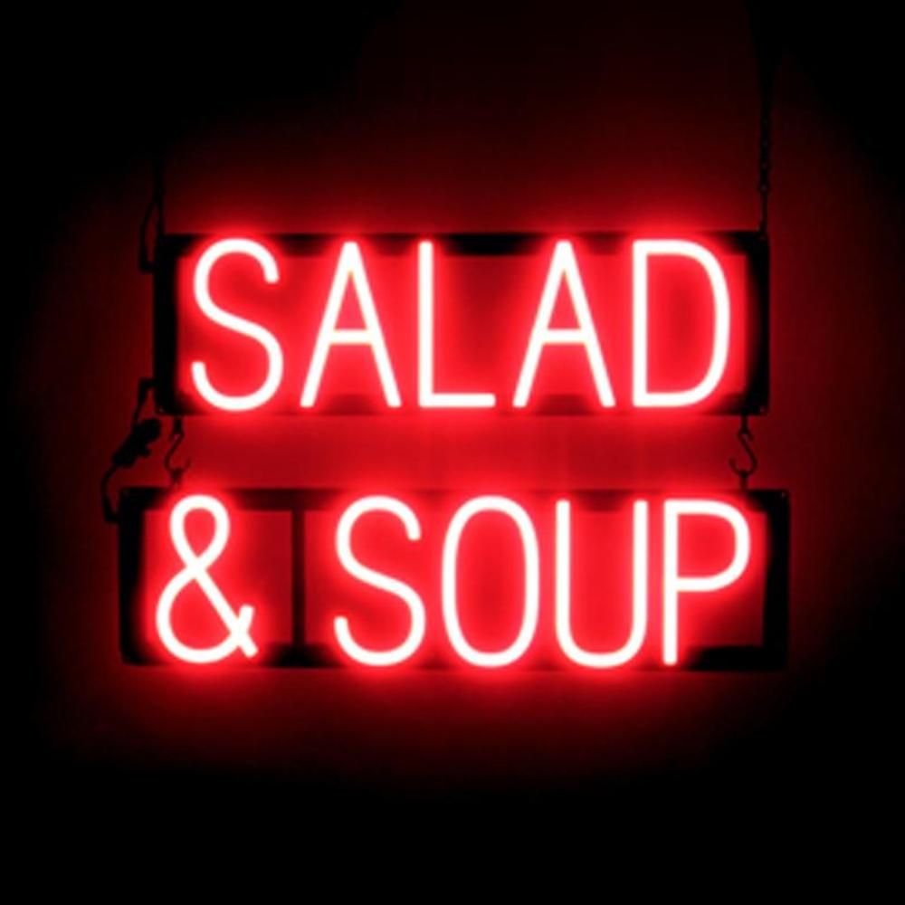 Letrero de ensalada y sopa SpellBrite | Aspecto de letrero de neón, luz LED | 23,0" X 15,0" - Imagen 8 de 11