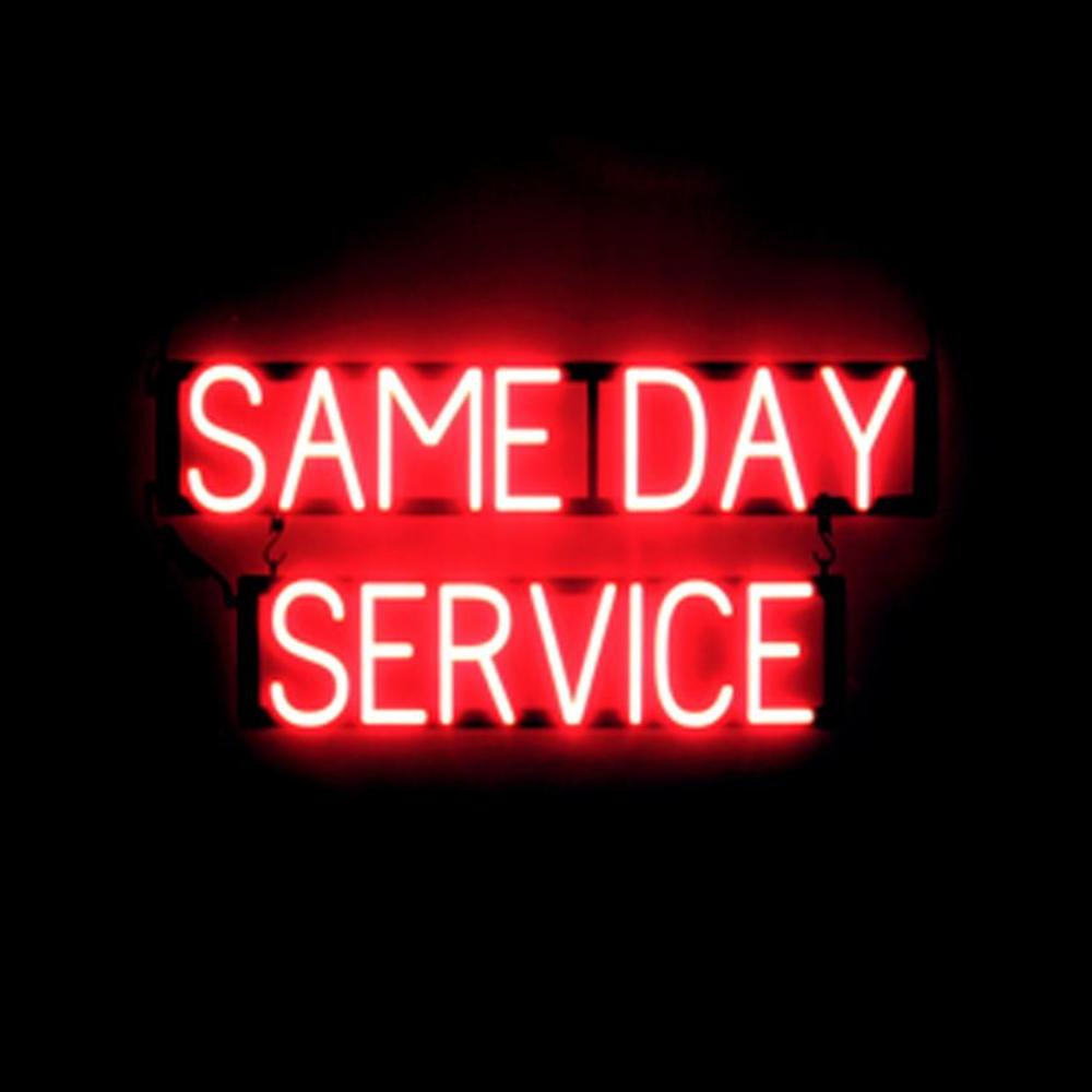 SpellBrite SAME DAY SERVICE Sign | Neon Sign Look, LED Light | 31.9″ x 15.0″