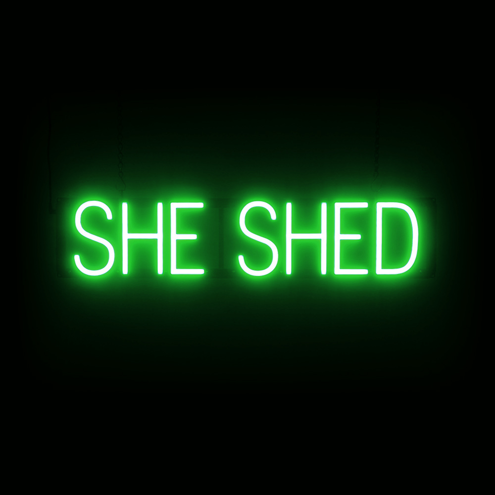 She B Rite SpellBrite SHE SHED Sign | Neon She Shed Sign Look, LED Light | 29.3