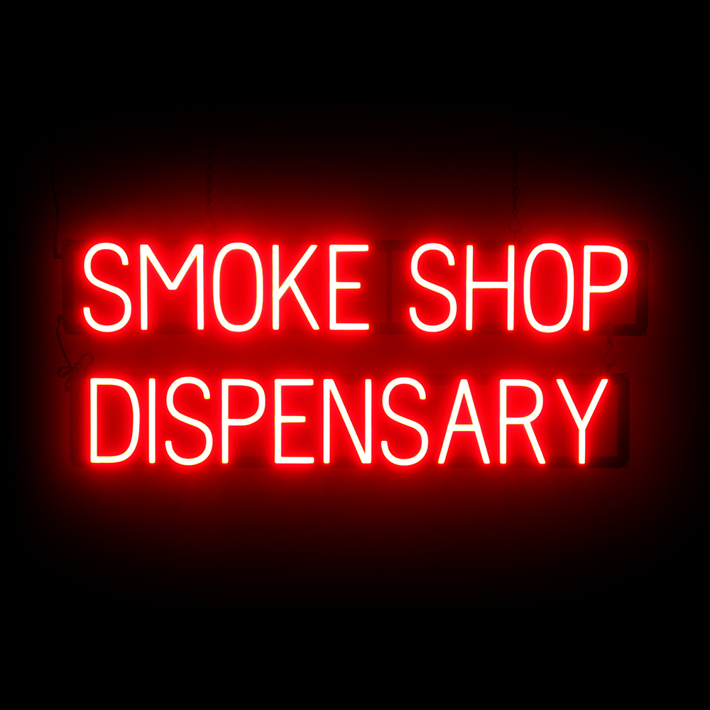 SpellBrite SMOKE SHOP DISPENSARY Sign | Neon Look, LED Light | 38.3″ x 15.0″
