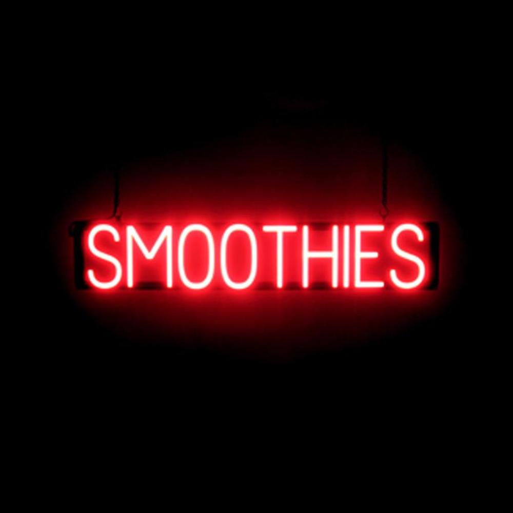 SpellBrite SMOOTHIES Sign | Neon Smoothies Sign Look, LED Light | 33.7″ x 6.3″