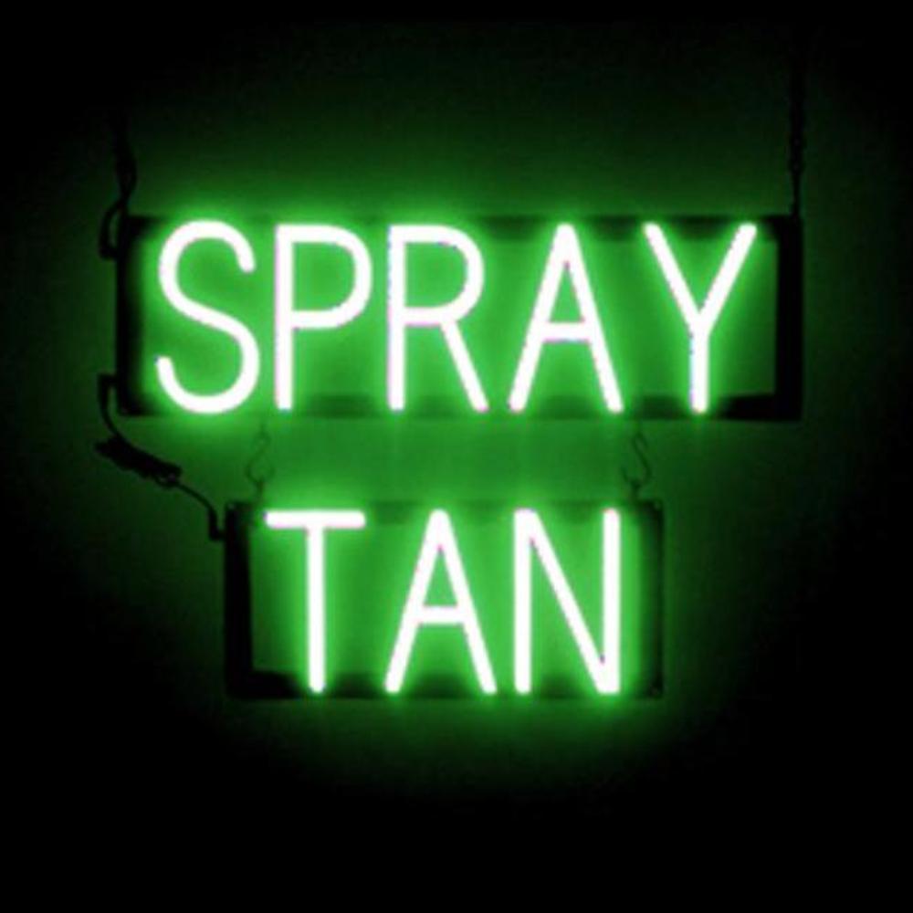 SpellBrite SPRAY TAN Sign | Neon Spray Tan Sign Look, LED Light | 21.1" x 15.0" - Picture 11 of 11