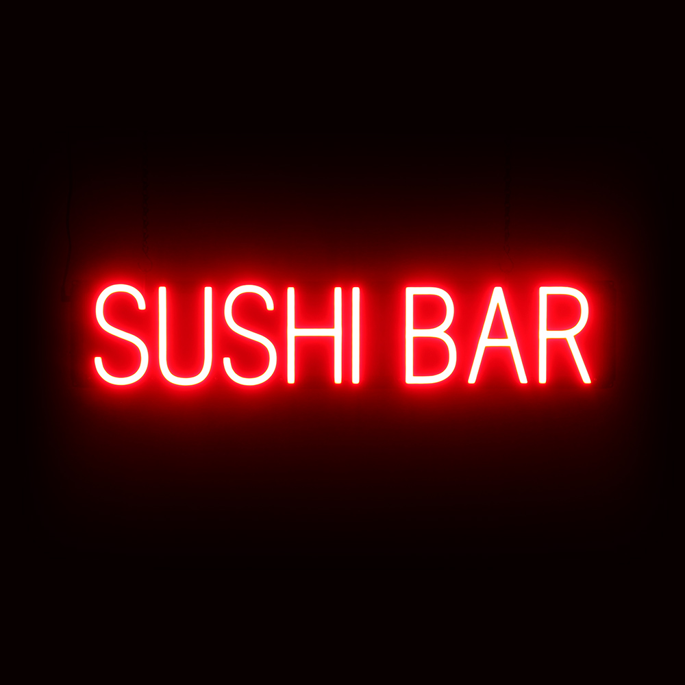 SpellBrite SUSHI BAR Sign | Neon Sushi Bar Sign Look, LED Light | 31.4&Prime; x 6.3&Prime;