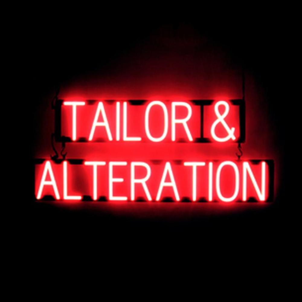 SpellBrite TAILOR & ALTERATION Sign | Neon Sign Look, LED Light | 36.4″ x 15.0″