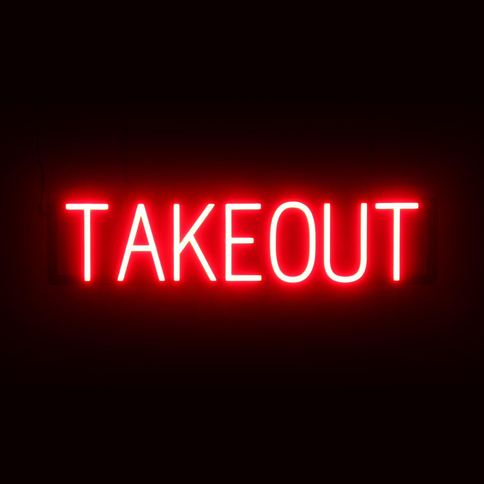 SpellBrite TAKEOUT Sign | Neon Takeout Sign Look, LED Light | 28.1&Prime; x 6.3&Prime;