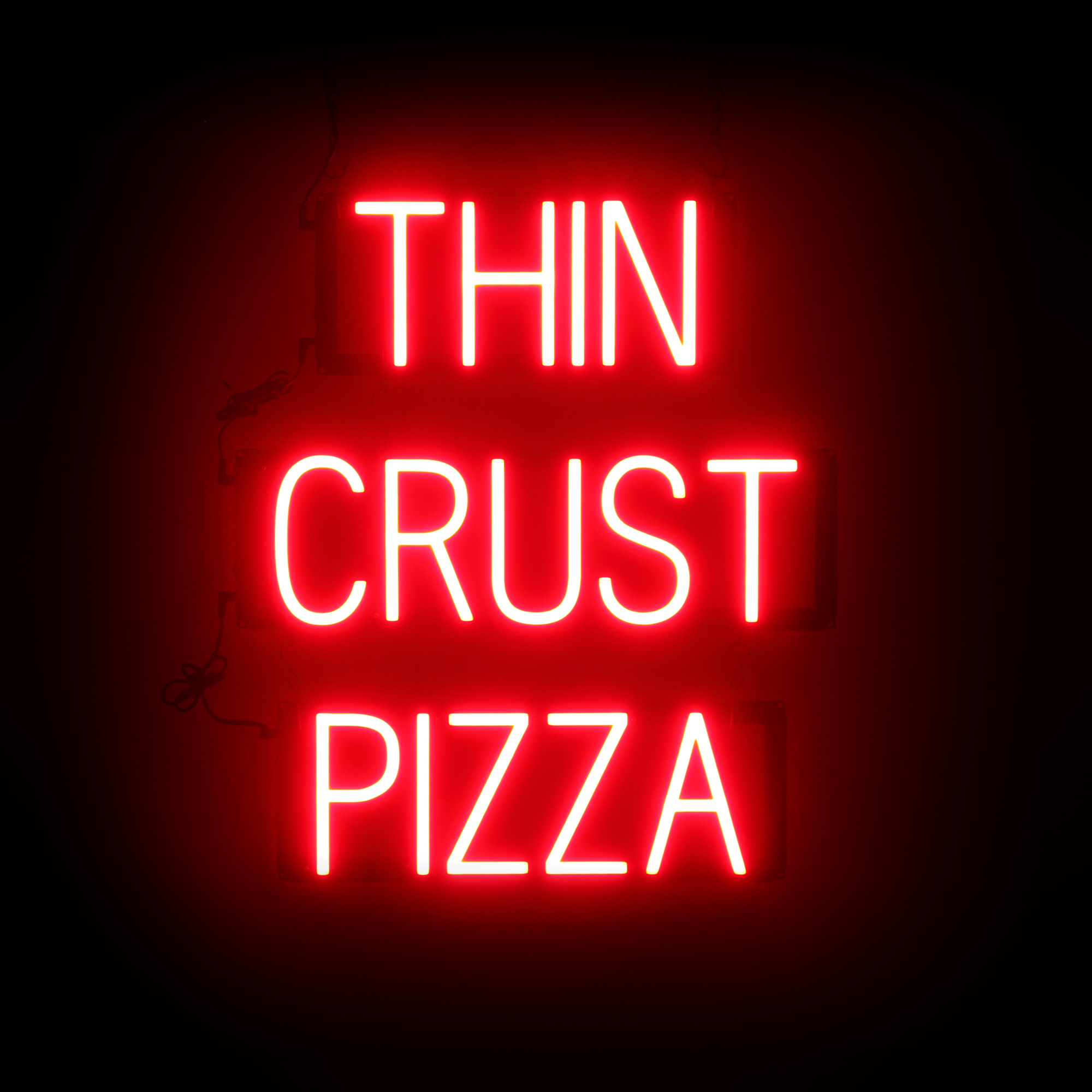 SpellBrite THIN CRUST PIZZA Sign | Neon Sign Look, LED Light | 20.6″ x 23.8″