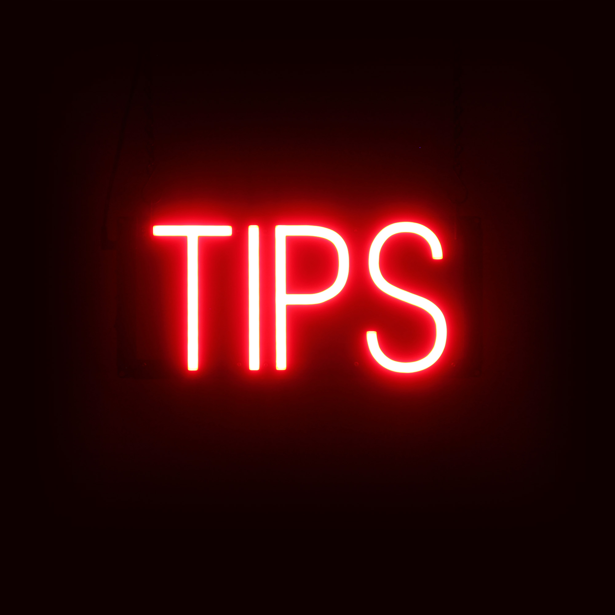 SpellBrite TIPS Sign | Neon Tips Sign Look, LED Light | 14.0&Prime; x 6.3&Prime;