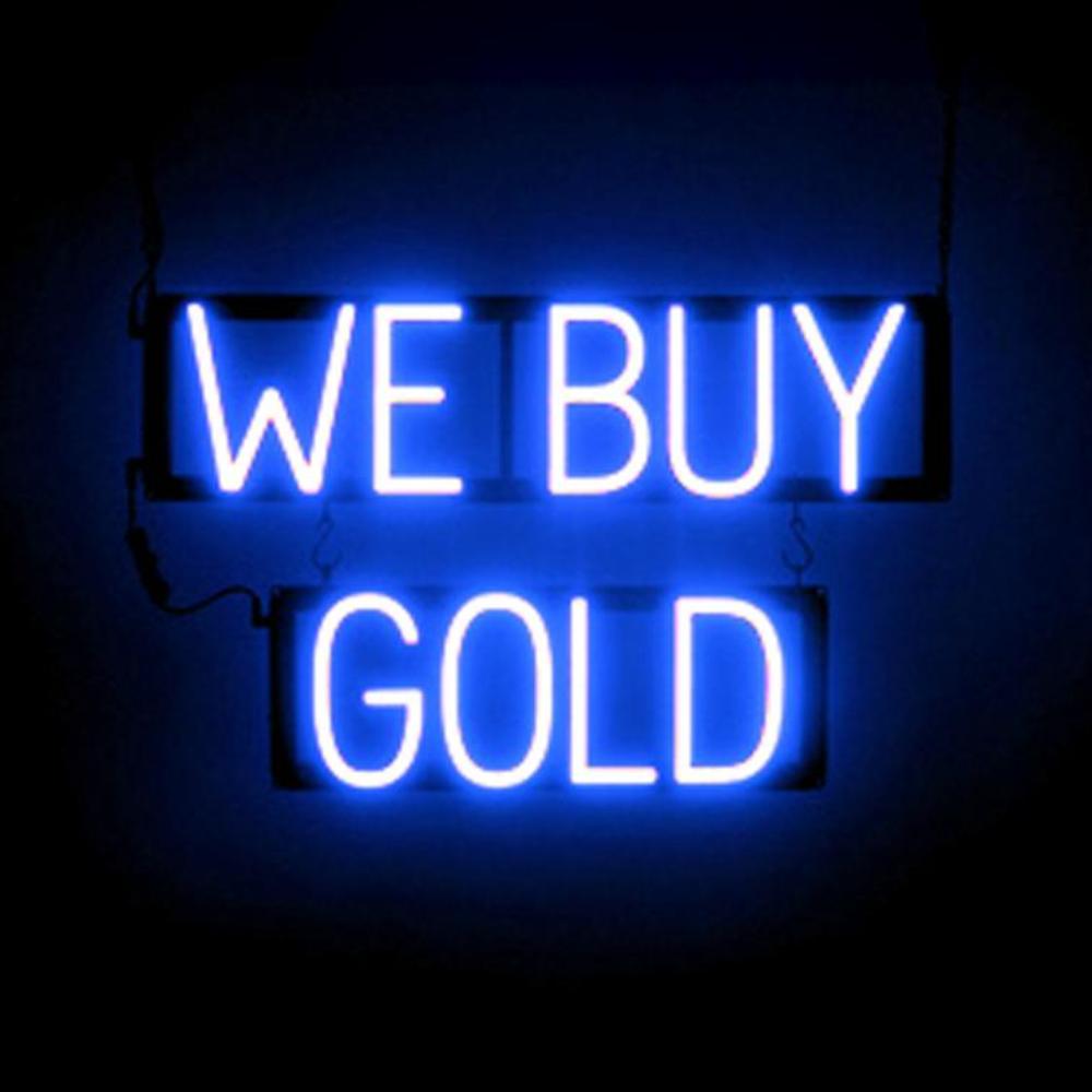 SpellBrite WE BUY GOLD Sign | Neon Sign Look, LED Light | 24.3" x 15.0"