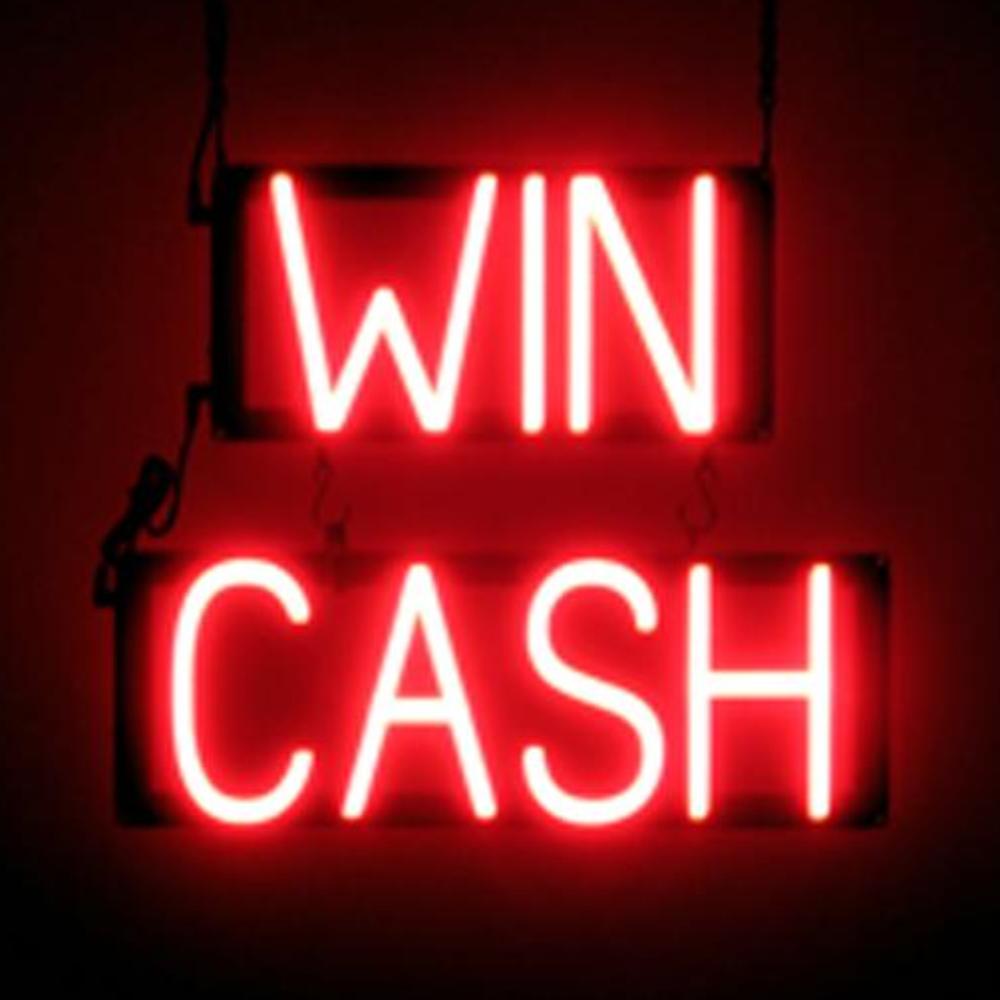 SpellBrite WIN CASH Sign | Neon Win Cash Sign Look, LED Light | 17.5″ x 15.0″