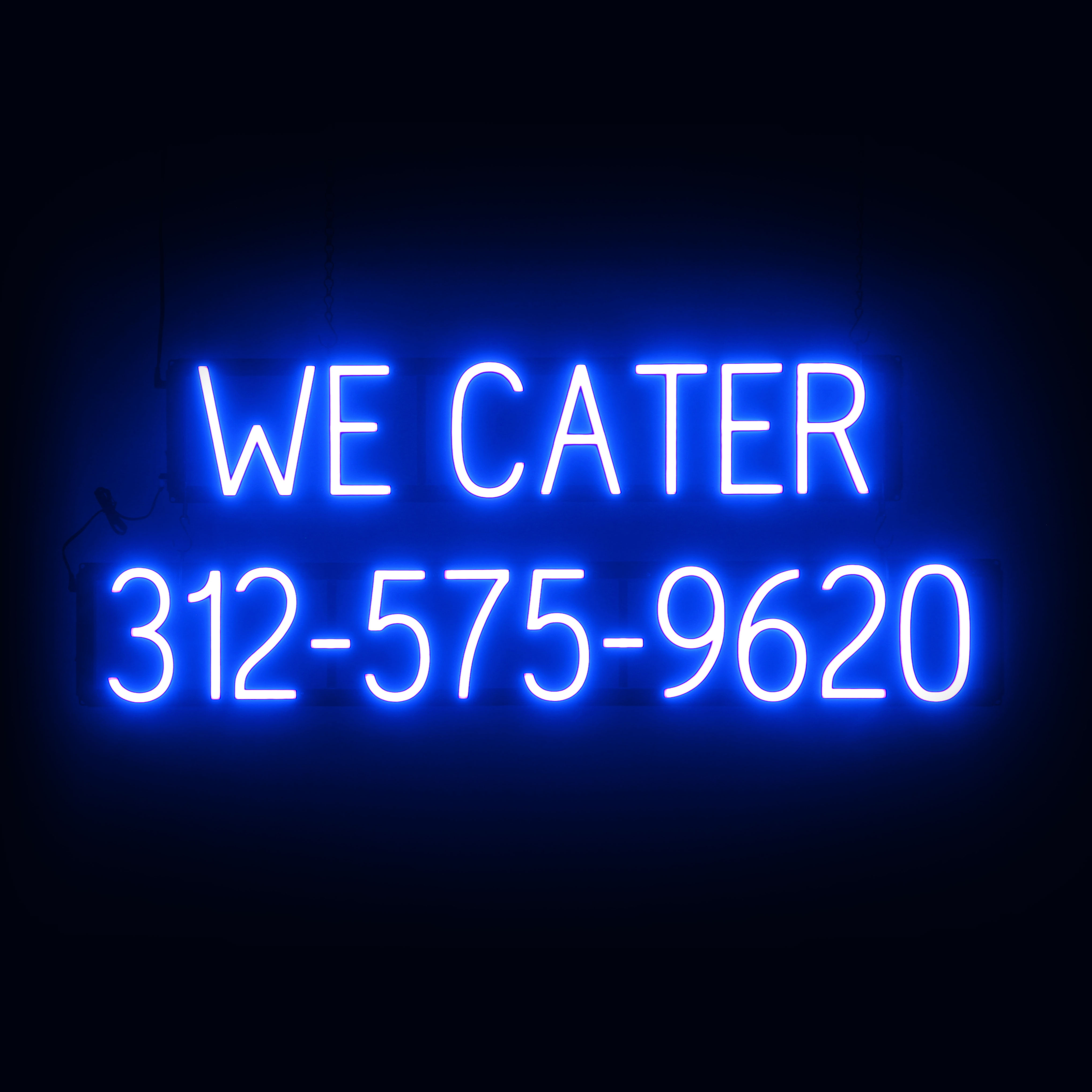 SpellBrite WE CATER 10 DIGIT PHONE NUMBER Sign | Neon Look, LED Light - Picture 10 of 11