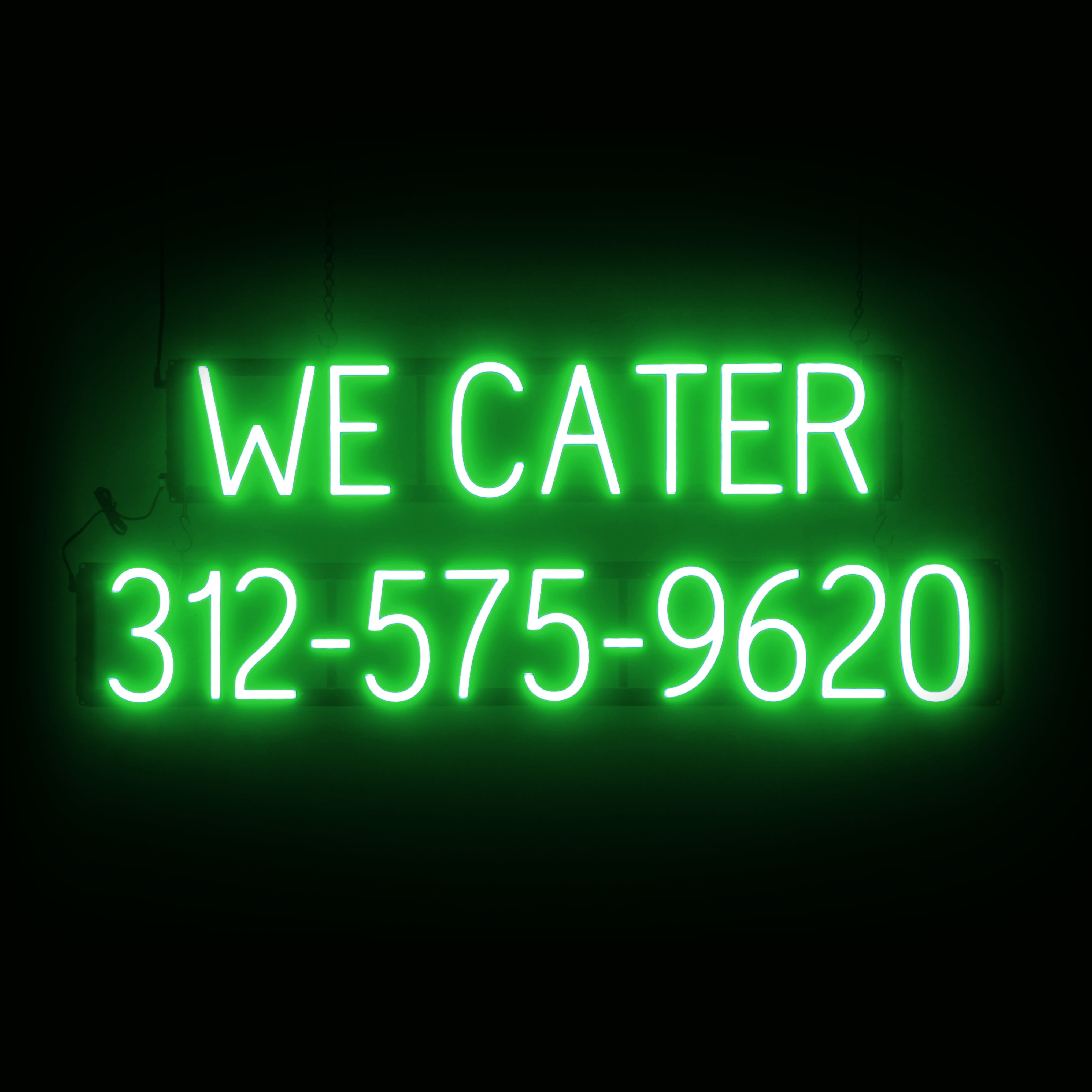 SpellBrite WE CATER 10 DIGIT PHONE NUMBER Sign | Neon Look, LED Light - Picture 11 of 11