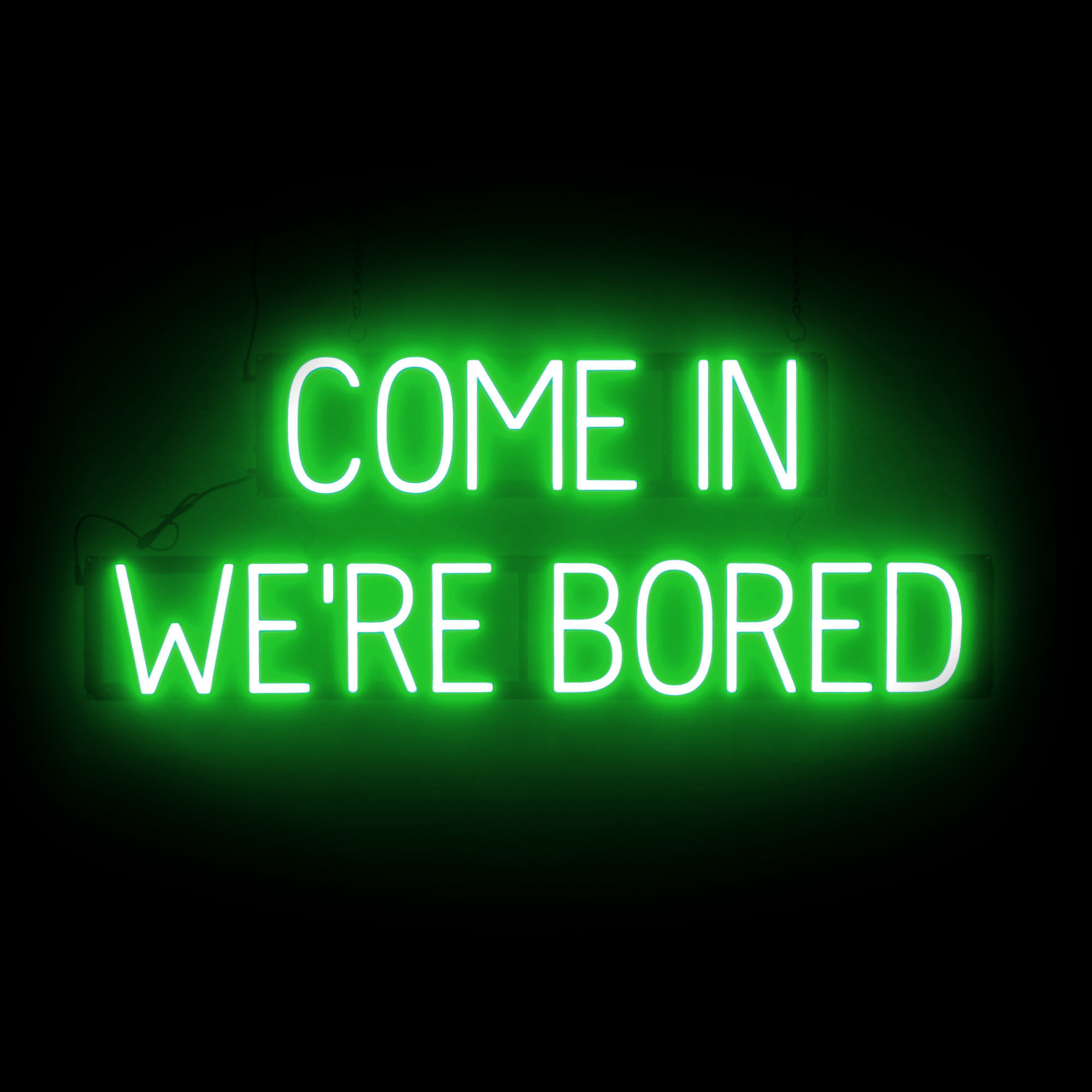 SpellBrite COME IN WE'RE BORED Sign | Neon Sign Look, LED Light | 39.1" x 15.0" - Picture 11 of 11