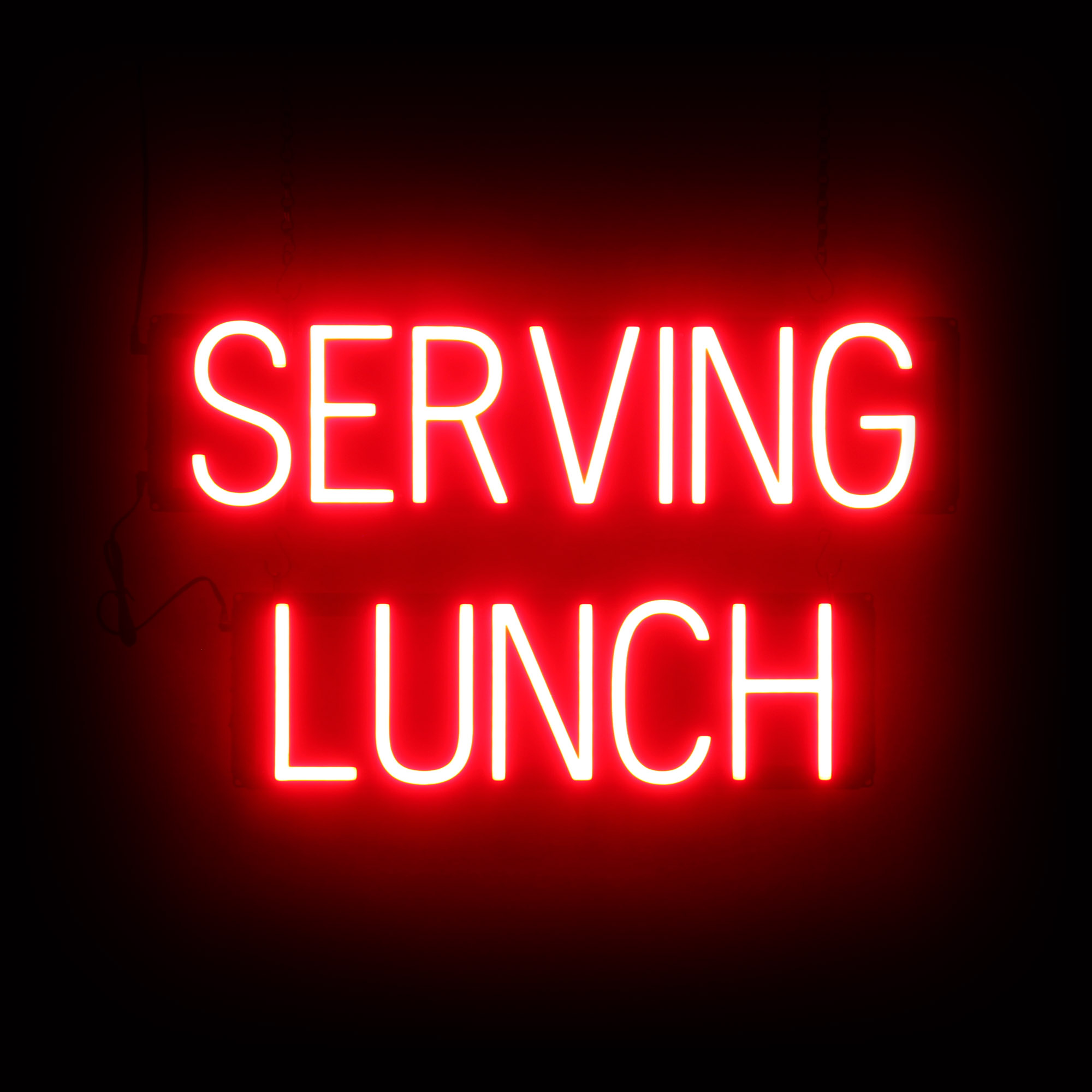 SpellBrite SERVING LUNCH Sign | Neon Sign Look, LED Light | 25.5&Prime; x 15.0&Prime;