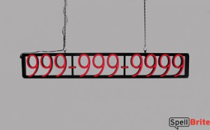 10 digit phone number LED signs that uses interchangable numbers to make business signs