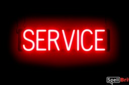 SERVICE sign, featuring LED lights that look like neon SERVICE signs