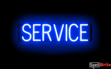 SERVICE sign, featuring LED lights that look like neon SERVICE signs
