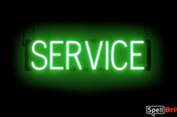 SERVICE sign, featuring LED lights that look like neon SERVICE signs