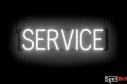 SERVICE sign, featuring LED lights that look like neon SERVICE signs