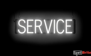 SERVICE sign, featuring LED lights that look like neon SERVICE signs