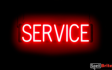 SERVICE sign, featuring LED lights that look like neon SERVICE signs