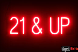 21 & UP Sign – SpellBrite’s LED Sign Alternative to Neon 21 & UP Signs for Bars in Red