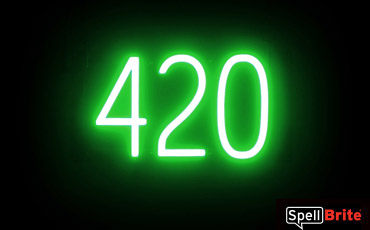 420 sign, featuring LED lights that look like neon 420 signs