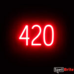 420 Sign - SpellBrite's LED Sign Alternative to Neon 420 Signs for Smoke Shops in Red