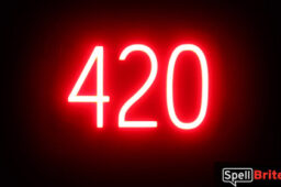 420 sign, featuring LED lights that look like neon 420 signs