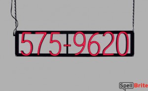 7 digit phone number LED sign that uses changeable numbers to make business signs