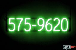 7 DIGIT PHONE NUMBER sign, featuring LED lights that look like neon phone number signs