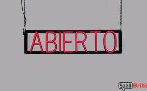 ABIERTO LED sign that is an alternative to neon signs for your convenience store