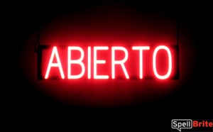 ABIERTO LED illuminated sign that is an alternative to neon signs for your business