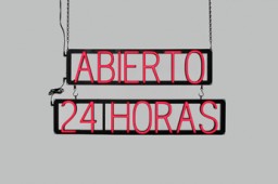 ABIERTO 24 HORAS LED signage that uses changeable letters to make window signs for your business