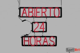 ABIERTO 24 HORAS LED sign that uses changeable letters to make window signs for your business
