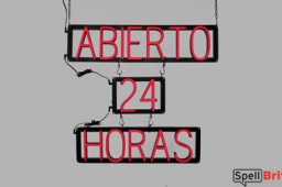 ABIERTO 24 HORAS LED signage that uses changeable letters to make window signs for your business