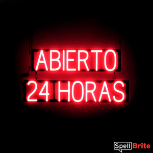ABIERTO 24 HORAS LED lighted sign that uses changeable letters to make personalized signs