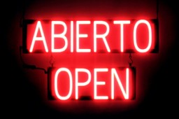 ABIERTO OPEN LED signage that looks like neon lighted signs for your business