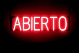 ABIERTO LED signage that is an alternative to neon illuminated signs for your convenience store