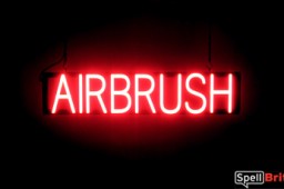 AIRBRUSH sign, featuring LED lights that look like neon AIRBRUSH signs