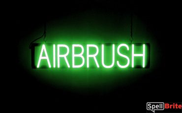 AIRBRUSH sign, featuring LED lights that look like neon AIRBRUSH signs