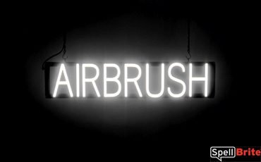 AIRBRUSH sign, featuring LED lights that look like neon AIRBRUSH signs