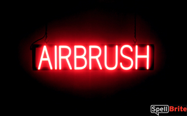 AIRBRUSH sign, featuring LED lights that look like neon AIRBRUSH signs