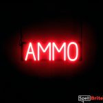 AMMO sign, featuring LED lights that look like neon AMMO signs
