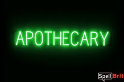 APOTHECARY sign, featuring LED lights that look like neon APOTHECARY signs