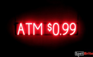 ATM - fee LED illuminated signs that uses changeable letters to make business signs