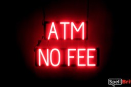 ATM NO FEE LED lighted signs that uses changeable letters to make personalized signs