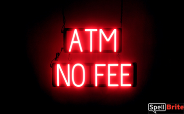 ATM NO FEE LED lighted signs that uses changeable letters to make personalized signs