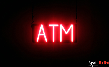 ATM sign, featuring LED lights that look like neon ATM signs