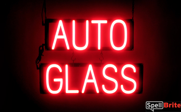 AUTO GLASS LED lighted sign that uses changeable letters to make custom signs for your shop