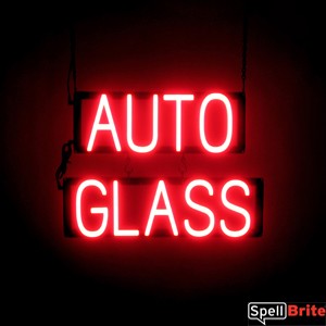 AUTO GLASS LED signs that look like lighted neon signs for your automotive shop